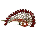 Haarspange Pfau in Vintage-Look aus Metall rot 5683c Haarspange Pfau in Vintage-Look aus Metall rot 5683c
